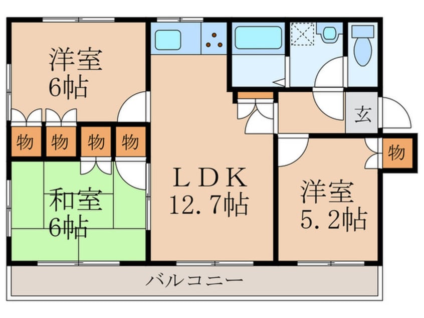 間取図 アスティオン客田Ｆ棟