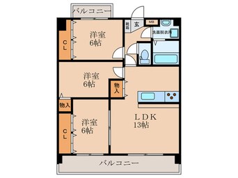 間取図 サンシャト－和賀(３Ｌ棟)