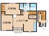 ハイラーク中の原Ａ 2LDKの間取り