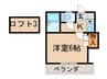 ウェーブ皇后崎 1Rの間取り