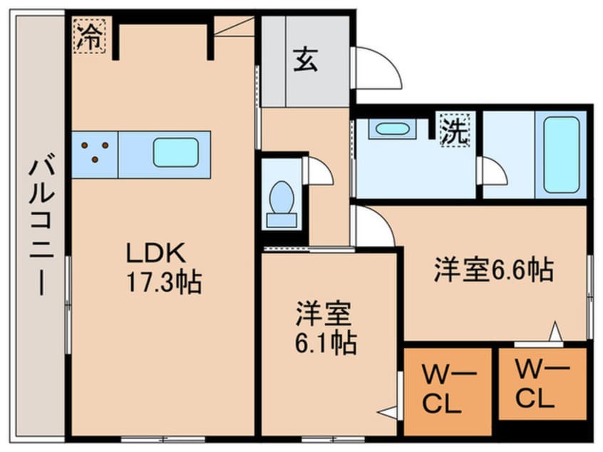 間取図 仮)D-ROOM本城東　B棟