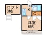 リバーサイド唐原 1Kの間取り