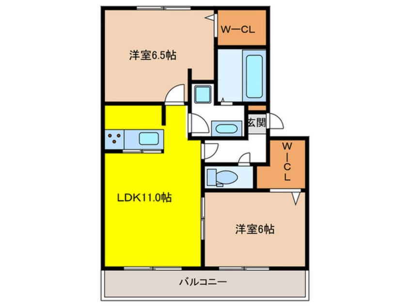 間取図 プレシボヌール弥永