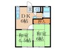 パナハイツ竹本 2DKの間取り