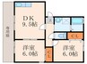 メルベーユ前田 2DKの間取り