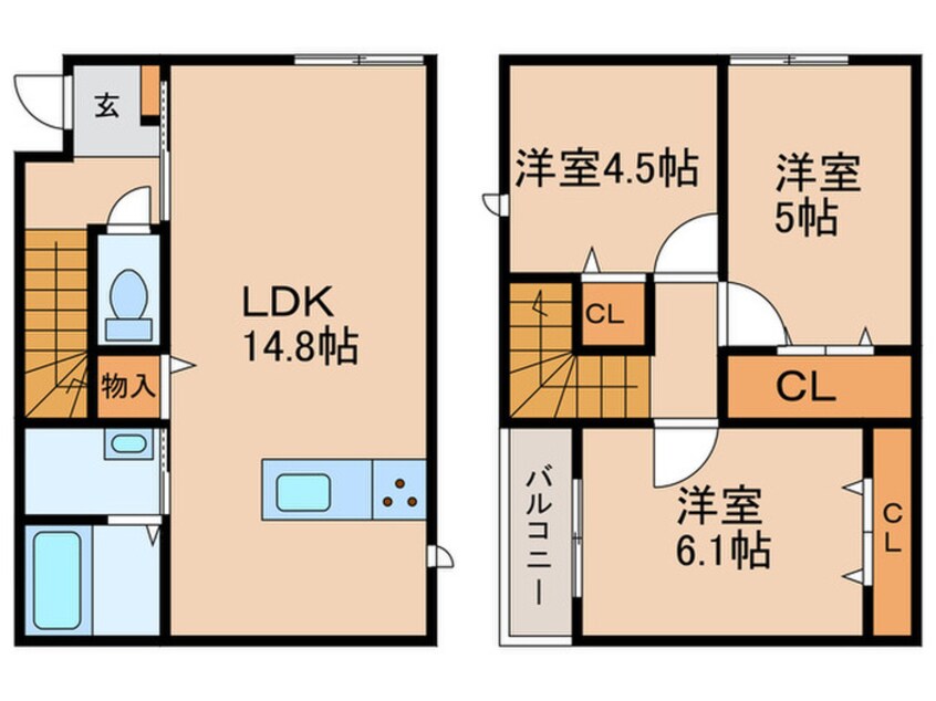 間取図 仮)サンラプロ東鳴水　A棟