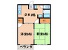 ビューティームーン岡 2DKの間取り