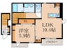 ユニットロル市瀬 1LDKの間取り