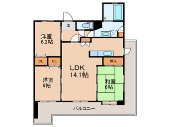 間取図 ヒールキャッスル二日市