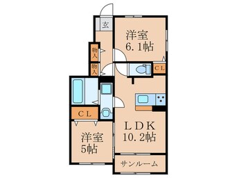 間取図 ロータス川宮３