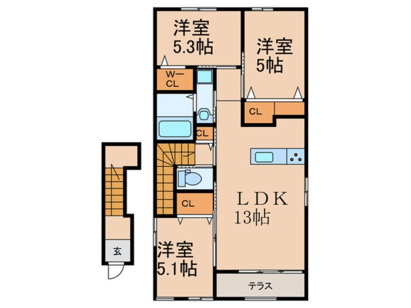 間取図 ヴェルジュ西大谷