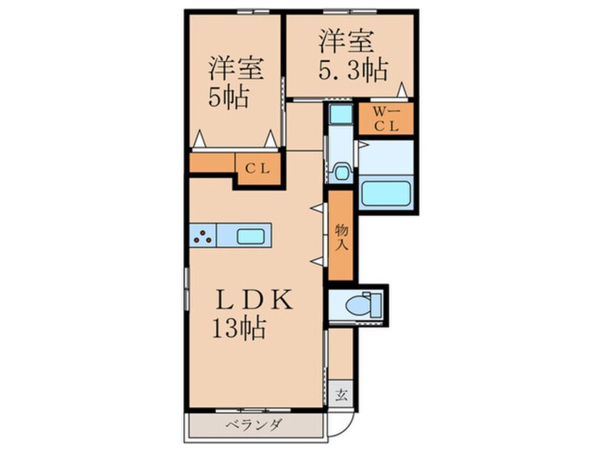 間取図 ヴェルジュ西大谷