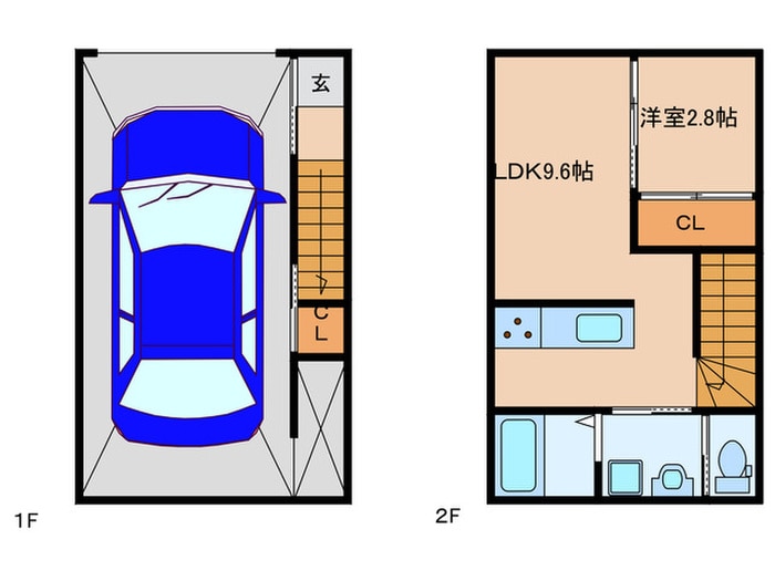 間取り図 仮)エクセルガレージ葛原B棟