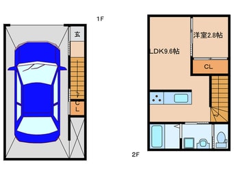 間取図 仮)エクセルガレージ葛原B棟