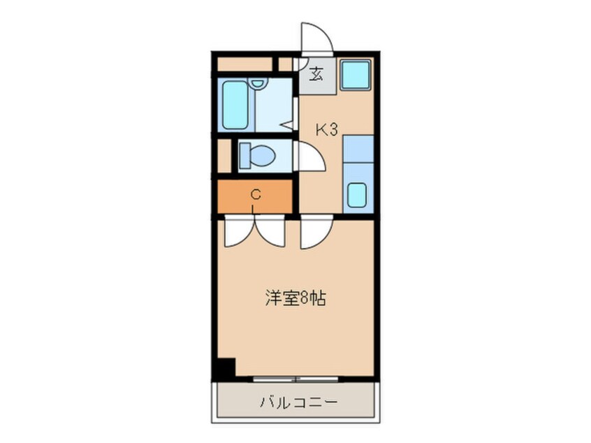 間取図 シティコートⅢ西鉄下大利駅前