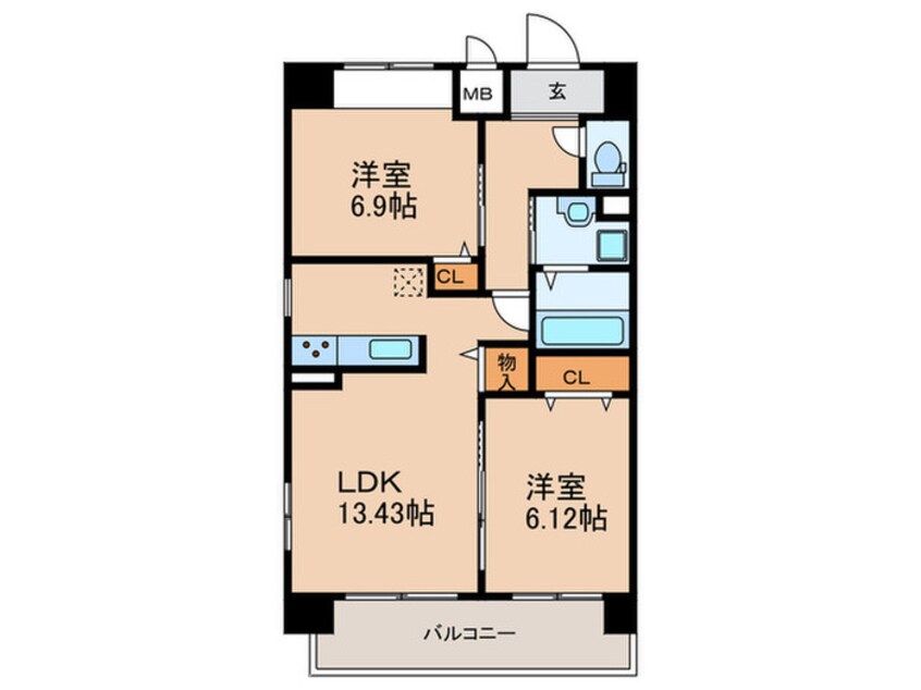 間取図 メルベージュ久留米