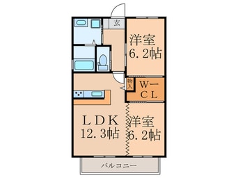間取図 ヴァンベール綱分　B棟