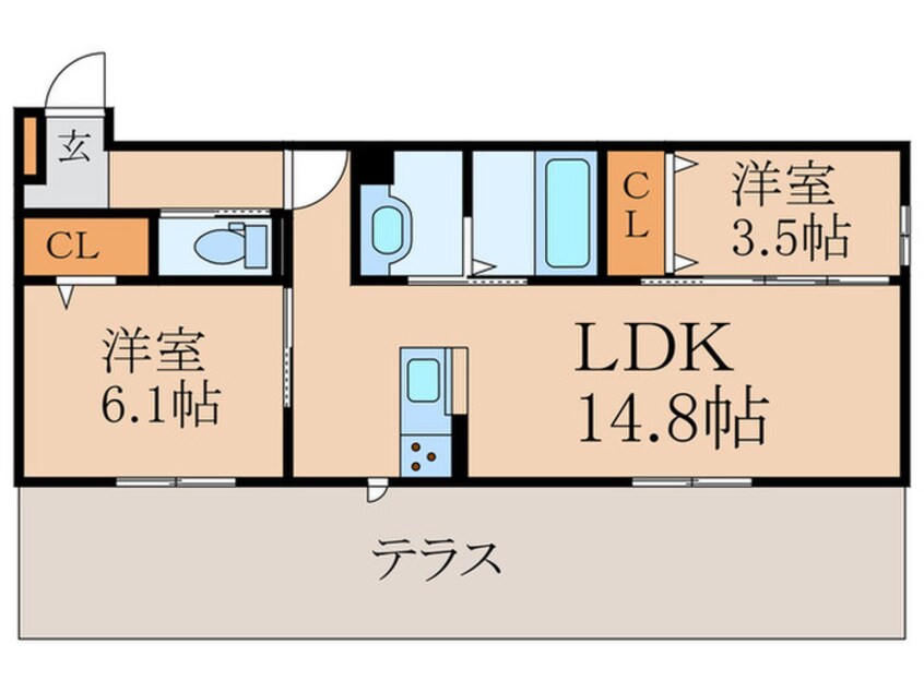 間取図 セレーノ・ヴィラ城野