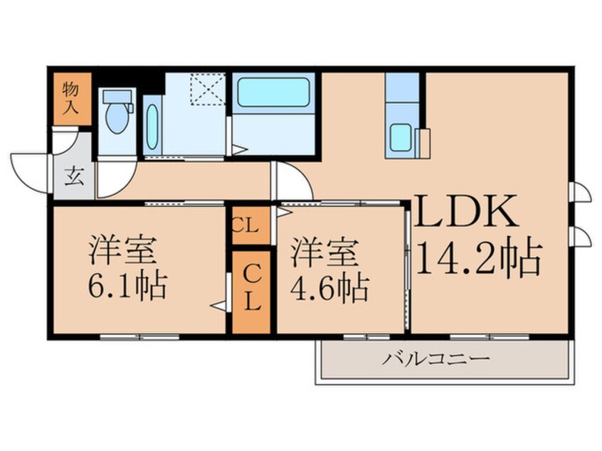 間取図 セレーノ・ヴィラ城野