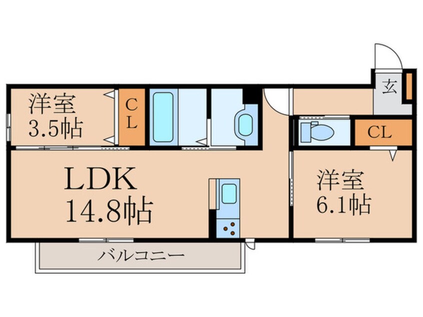 間取図 セレーノ・ヴィラ城野