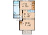 咲ら坂 Ｈｉ Ｉ棟 2DKの間取り