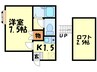 ＭＡＩＳＯＮＩＴＹ大橋 1Kの間取り