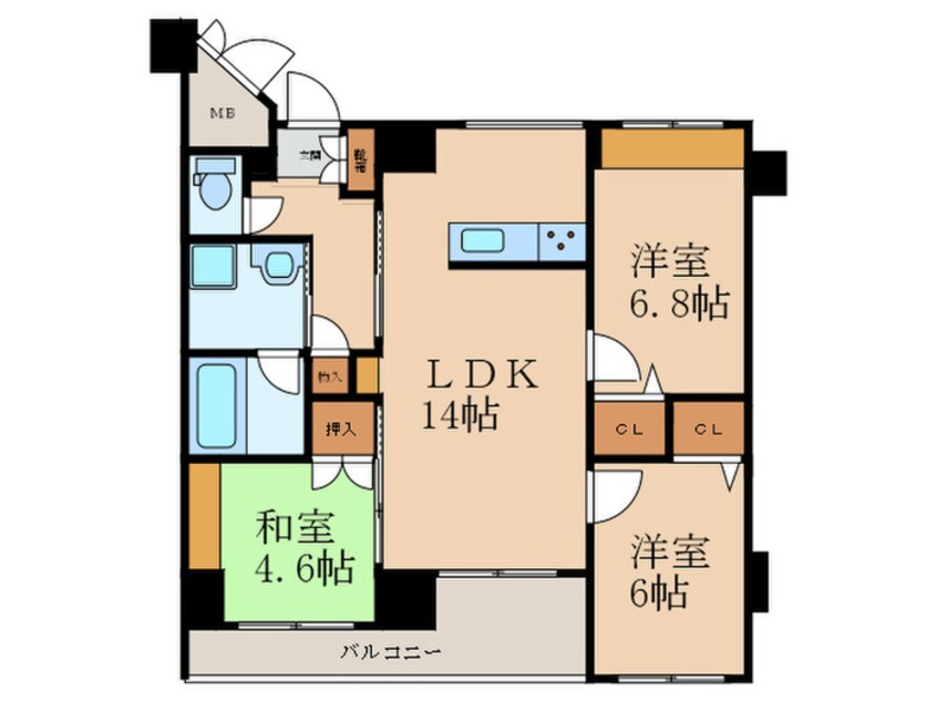 間取図 ニューガイアソラーレ下石田