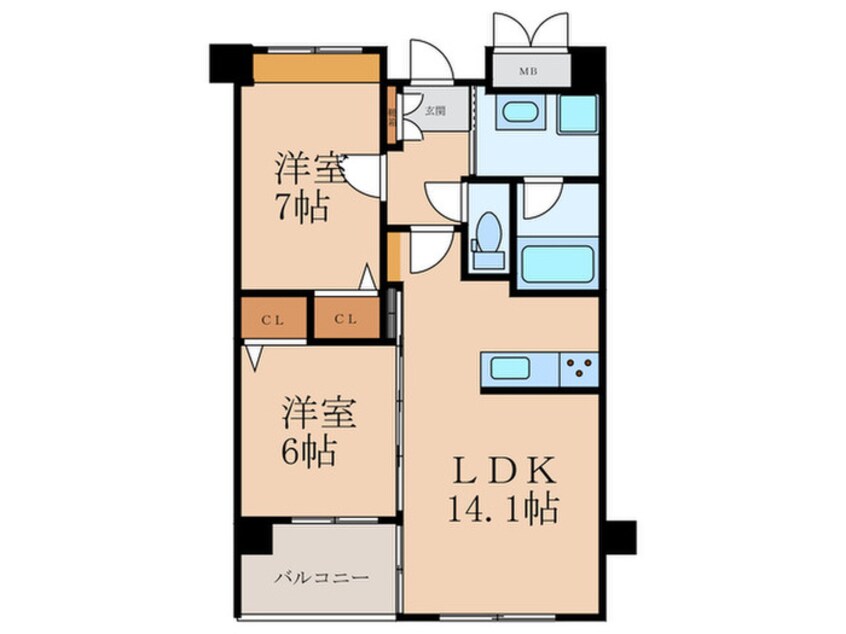 間取図 ニューガイアソラーレ下石田