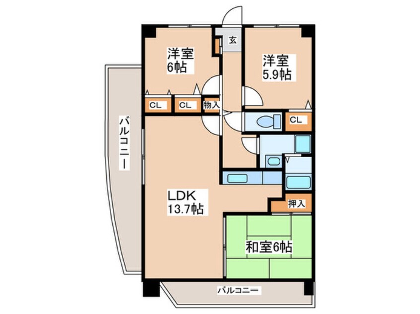 間取図 エンデバー武蔵