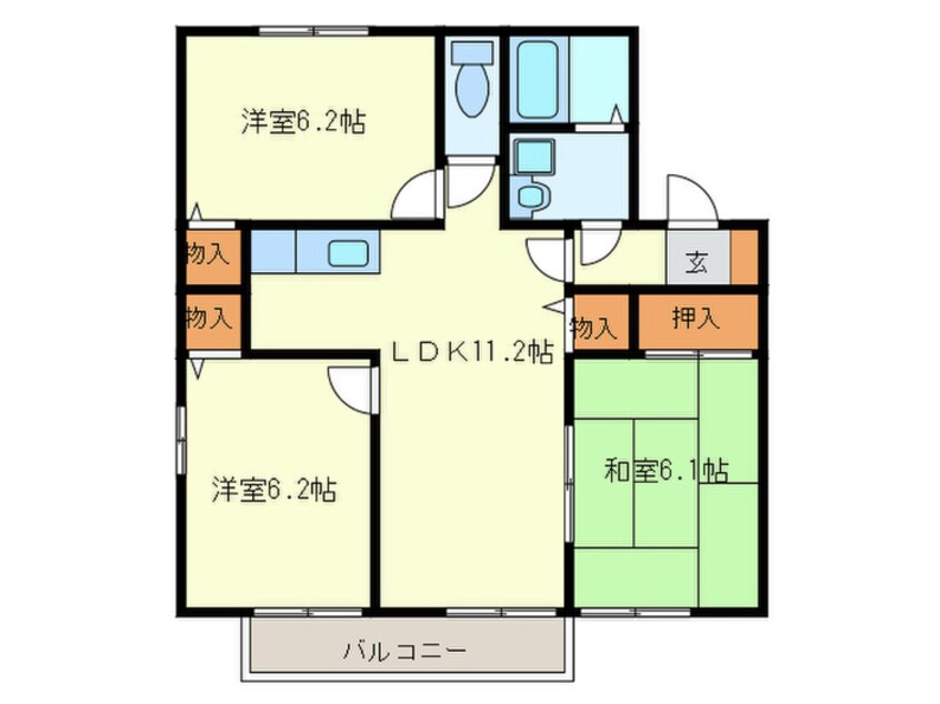 間取図 セジュ－ル・パルクＣ棟