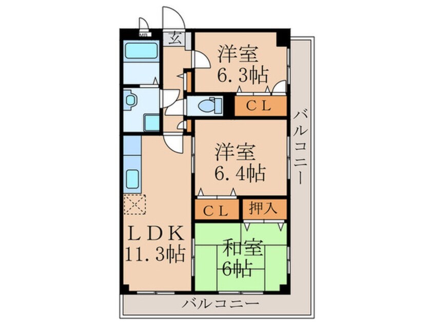 間取図 カーサ宮の前