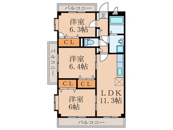 間取図 カーサ宮の前