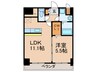メゾンクラウン大手山 1LDKの間取り