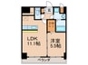 メゾンクラウン大手山 1LDKの間取り
