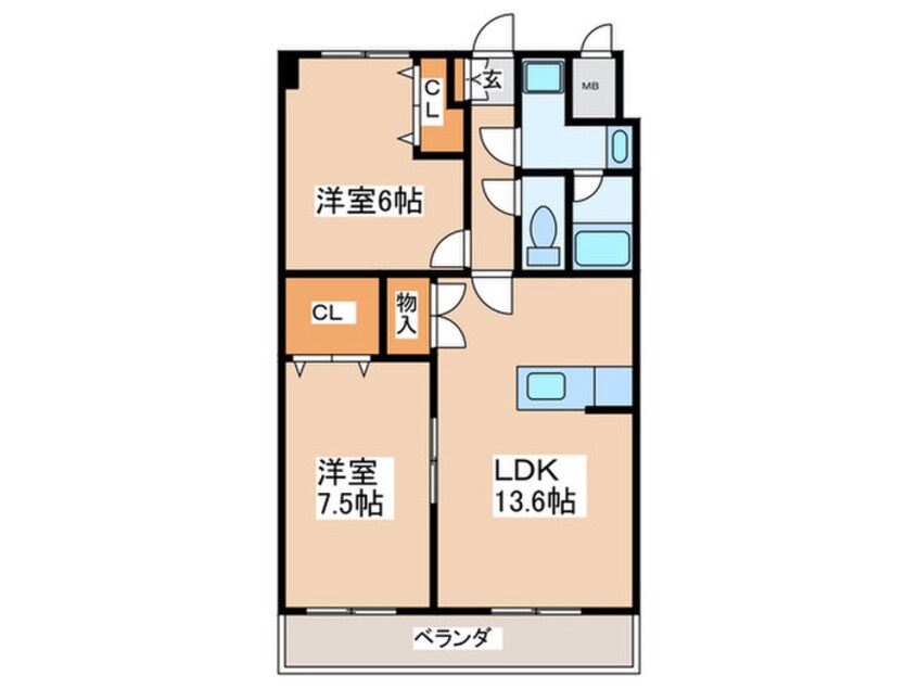間取図 フォンテーヌ朱雀