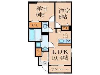 間取図 ポルタフォルトゥーナ　Ａ