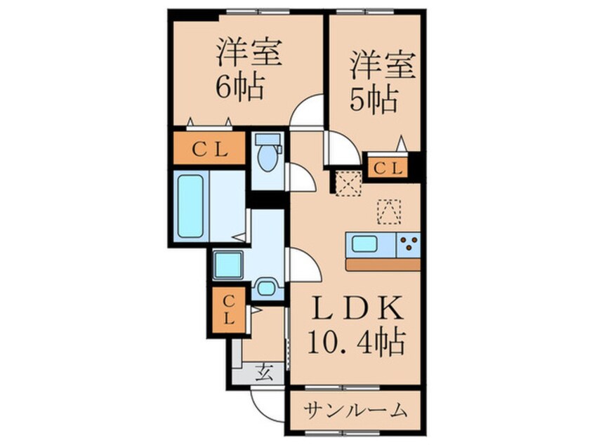 間取図 ポルタフォルトゥーナ　Ｂ