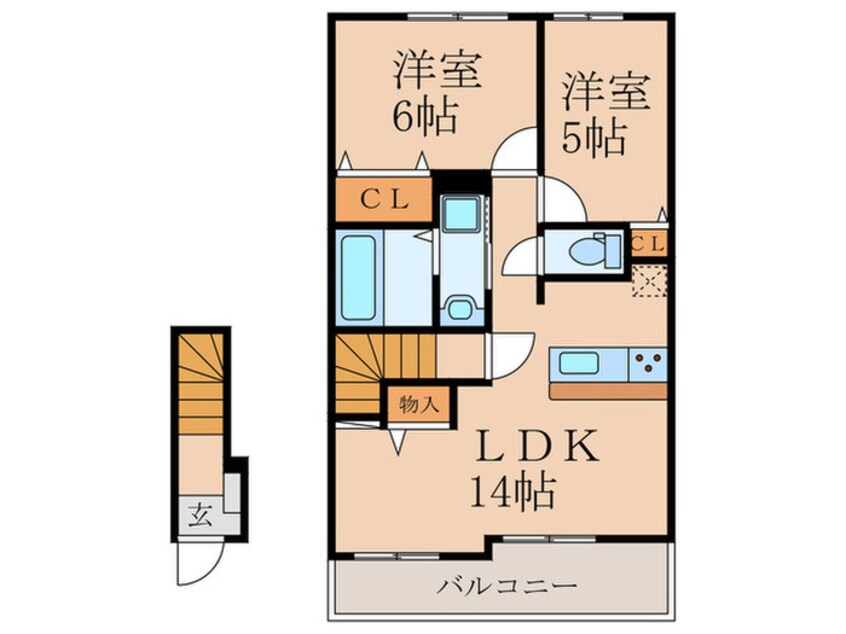 間取図 ポルタフォルトゥーナ　Ｂ