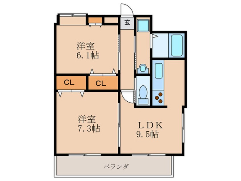 間取図 Ｔ－ＦＬＡＴ５８