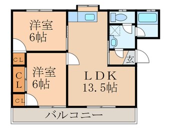 間取図 コーポ豊後田Ａ棟