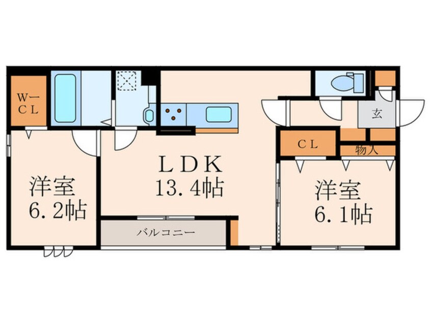 間取図 D-ROOM貴船