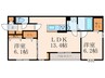 D-ROOM貴船 2LDKの間取り