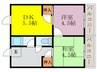 第１サンシャインビル 2DKの間取り