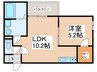 Ｂｒ上古賀 1LDKの間取り