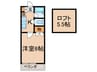ファーボ藤原 1Kの間取り