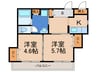 リガーレ香椎 2Kの間取り