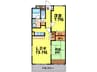 渡辺通マンション 2LDKの間取り