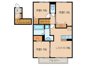 間取図 D-roomメビウス