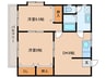 福永マンション 2DKの間取り