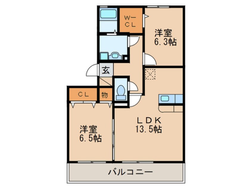 間取図 ビュ－アゼリアＢ棟